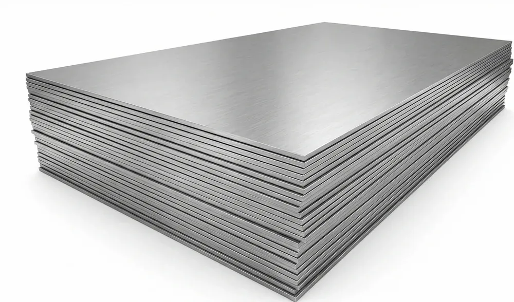 Stack of stainless steel plates