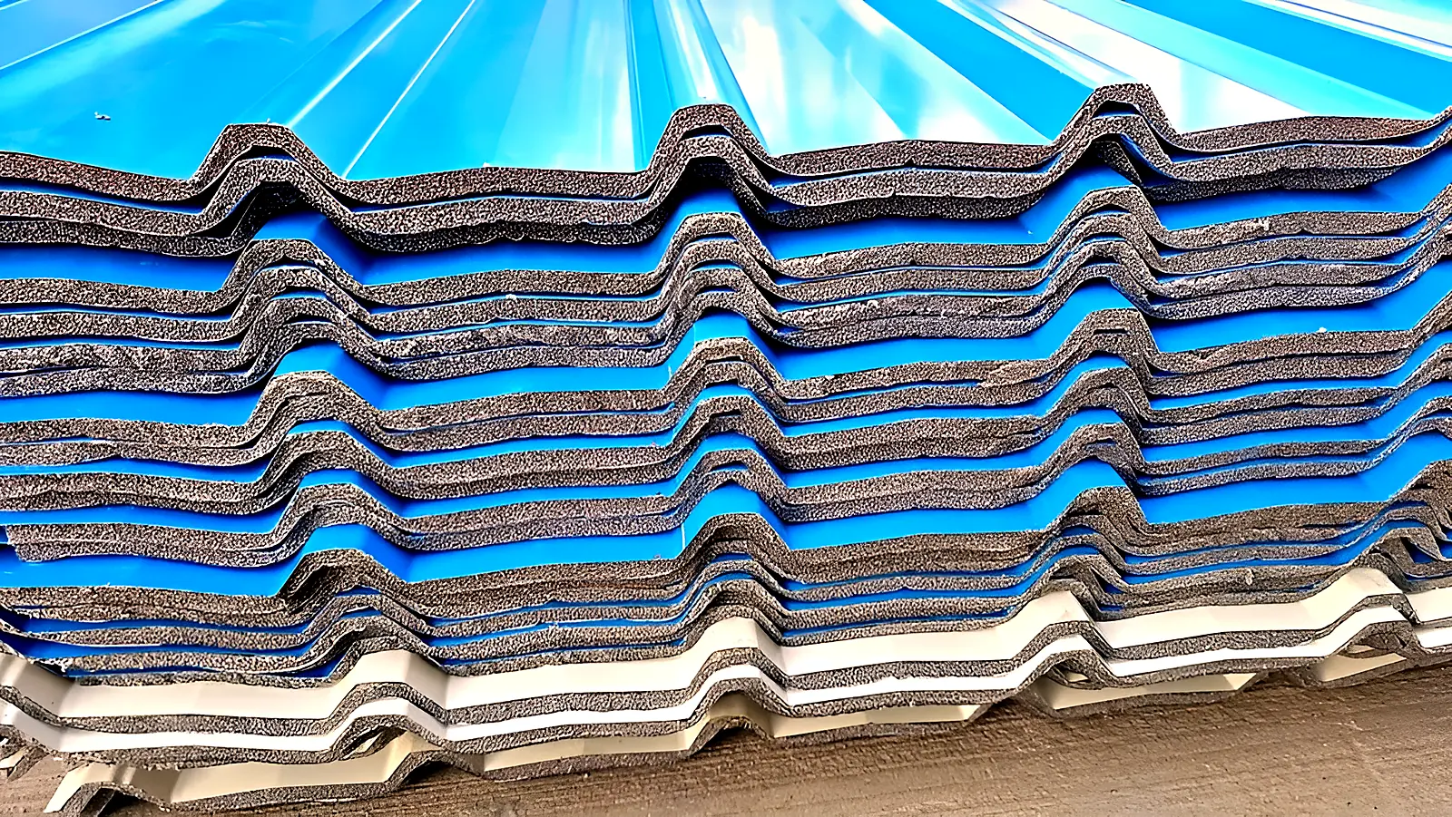 Stack of Raaghav insulated roofing sheets